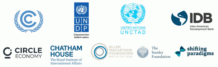 Logos side event UNFCCC Shifting Paradigms UNDP UNCTAD IDB Chatham House circle Economy Stanley Foundation Ellen MacArthur Foundation