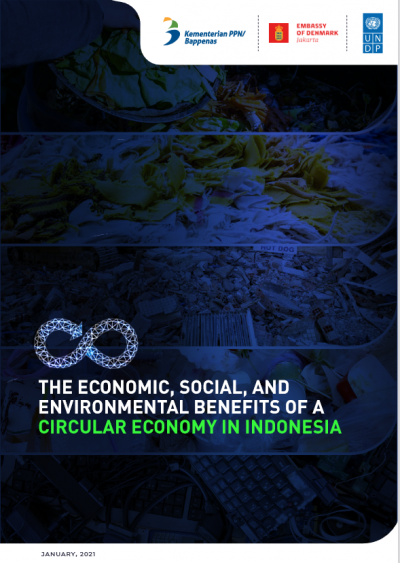 Circular economy Indonesia waste food beverages textiles construction Wholesale retail plastic packaging, remanufacturing UNDP Systemiq Alpha Beta electronics environment economic social benefits carbon climate GDP value added